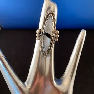 Pawn 30+ years old mother of pearl and onyx ring